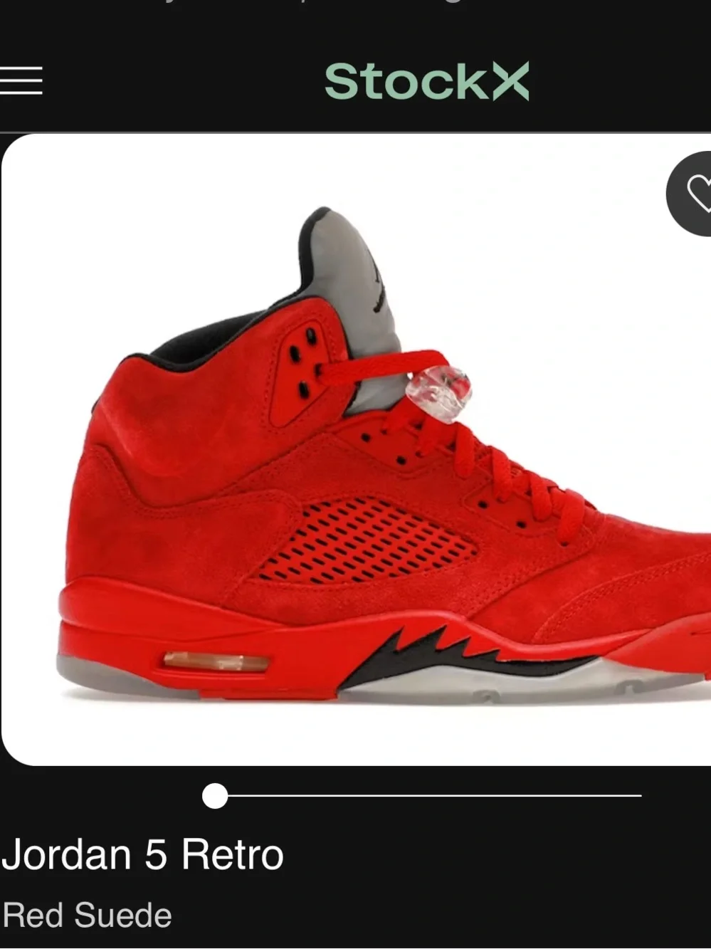 Jordan 5 Retro Red Suede High-Top Sneakers